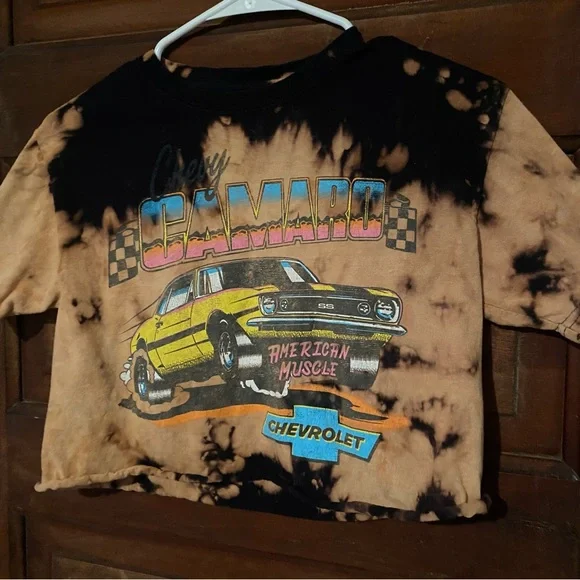 Tie-Dye Chevy Camaro Cropped Shirt - Picture 2 of 5